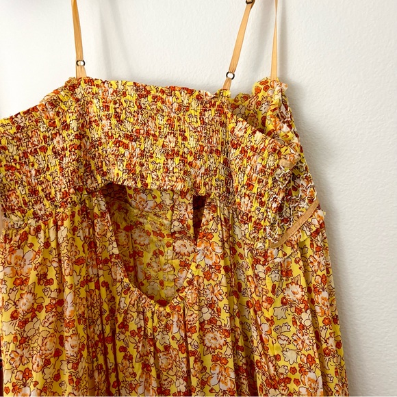 Free People Molly Jo Floral MIDI Dress — Golden Combo (XS) - Picture 5 of 13